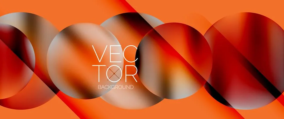 Dynamic bright colorful geometric elements with fluid gradients, lights, shadows Stock Illustration
