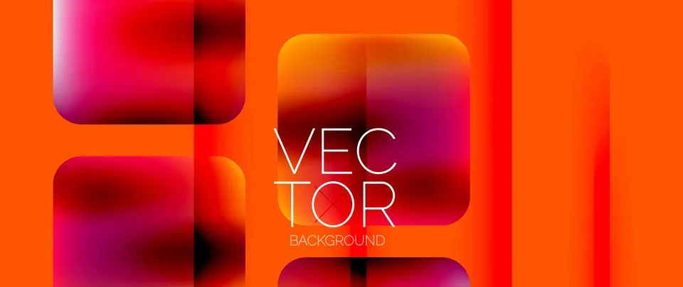 Dynamic bright colorful geometric elements with fluid gradients, lights, shadows Stockillustratie