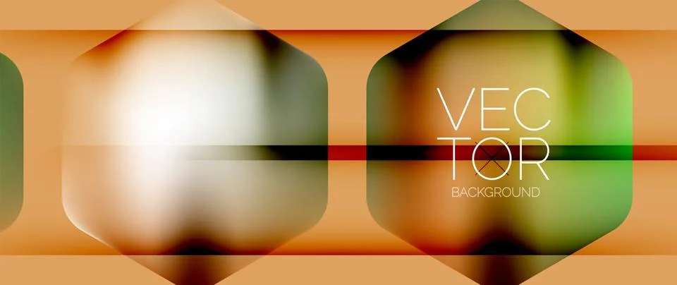 Dynamic bright colorful geometric elements with fluid gradients, lights, shadows Ilustração Stock