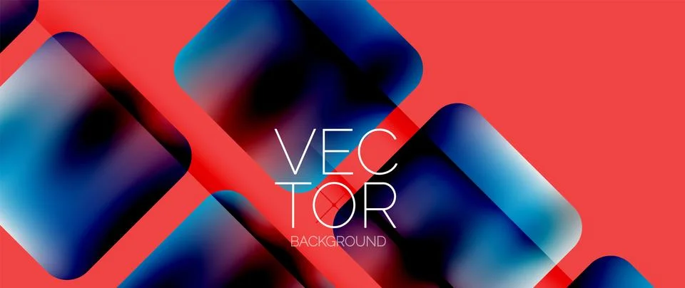 Dynamic bright colorful geometric elements with fluid gradients, lights, shadows イラスト素材