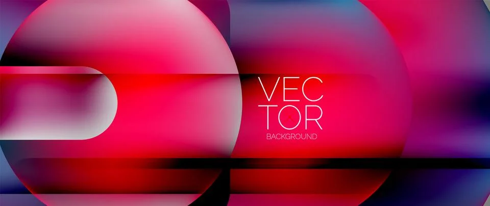 Dynamic bright colorful geometric elements with fluid gradients, lights, shadows イラスト素材