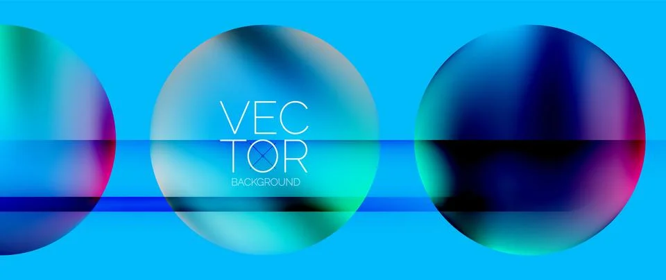 Dynamic bright colorful geometric elements with fluid gradients, lights, shadows Stock Illustration