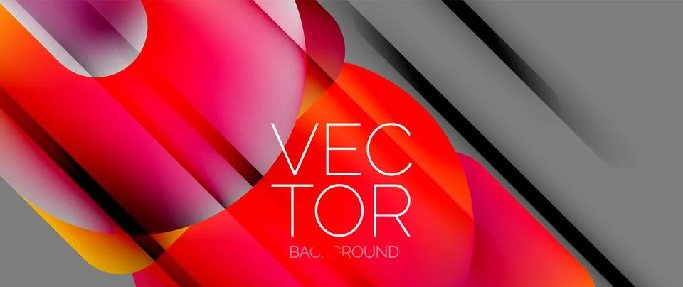 Dynamic bright colorful geometric elements with fluid gradients, lights, shadows イラスト素材