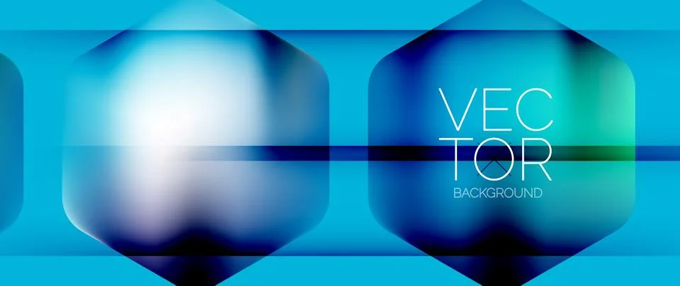 Dynamic bright colorful geometric elements with fluid gradients, lights, shadows 스톡 일러스트