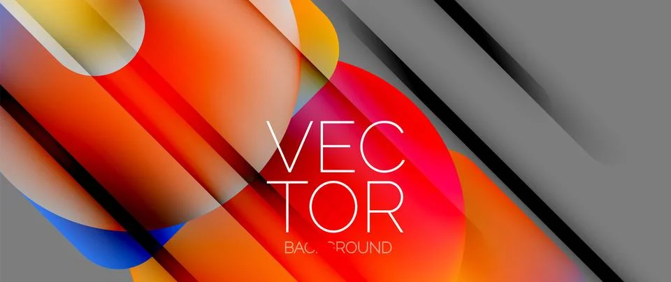 Dynamic bright colorful geometric elements with fluid gradients, lights, shadows 스톡 일러스트