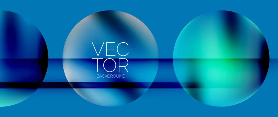 Dynamic bright colorful geometric elements with fluid gradients, lights, shadows Stock-Illustration
