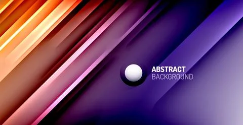 Dynamic Bright Colorful Lines, Shadow Style Stripes Geometric Vector Illustrazione stock