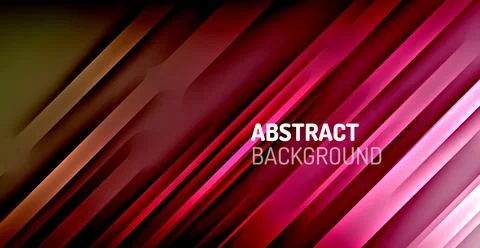 Dynamic Bright Colorful Lines, Shadow Style Stripes Geometric Vector Illustrazione stock