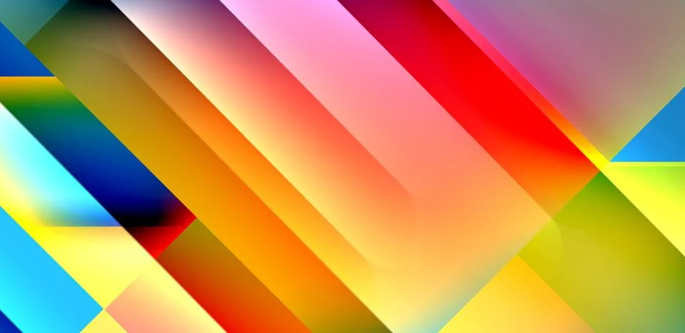 Dynamic bright lines abstract background, stripes with fluid colors, liquid Stock Illustration