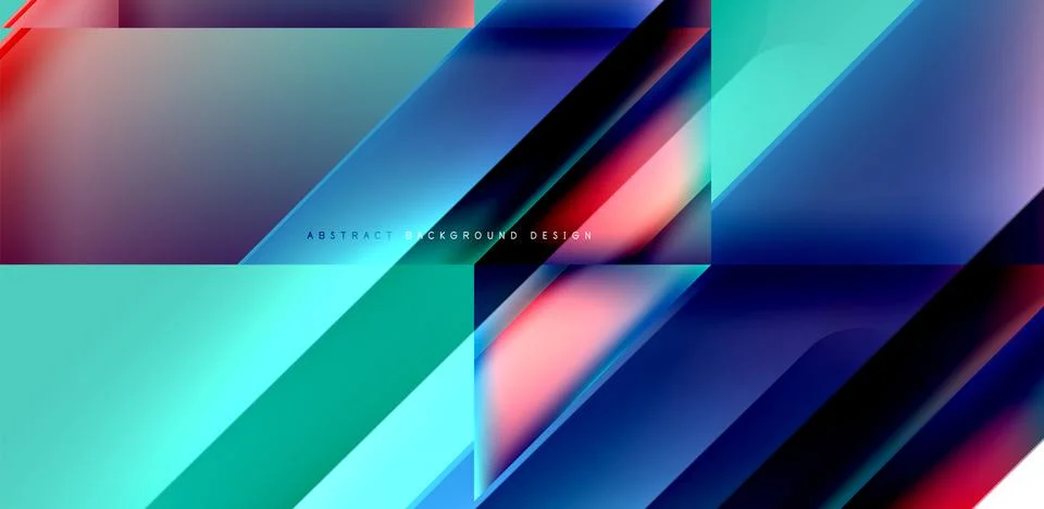 Dynamic bright lines abstract background, stripes with fluid colors, liquid Stock Illustration