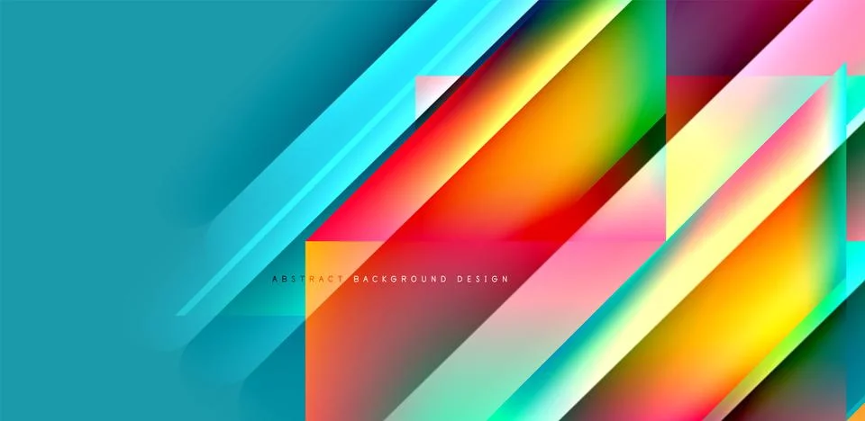 Dynamic bright lines abstract background, stripes with fluid colors, liquid Stock Illustration