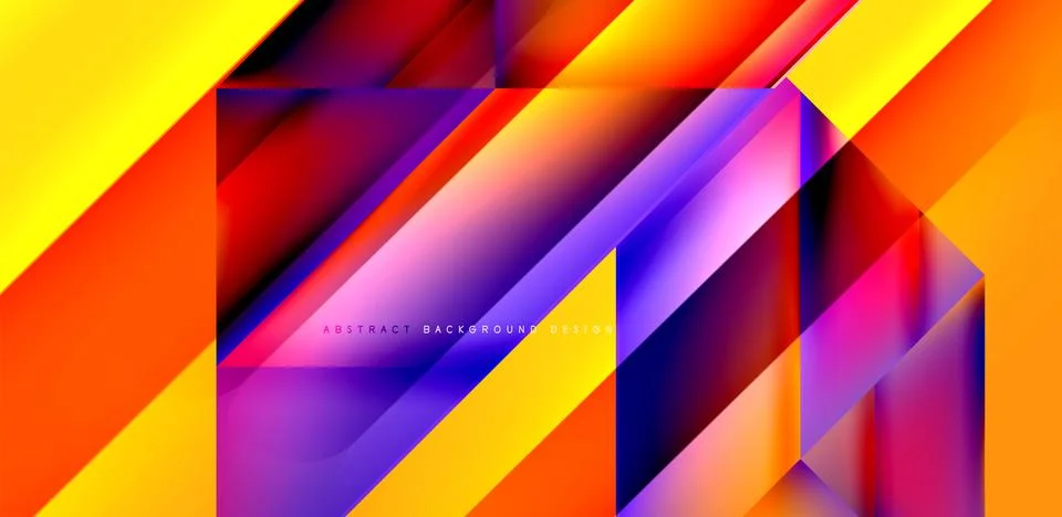 Dynamic bright lines abstract background, stripes with fluid colors, liquid Illustrazione stock