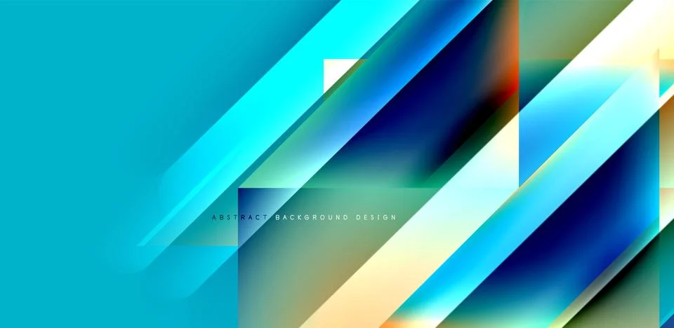 Dynamic bright lines abstract background, stripes with fluid colors, liquid Stock Illustration