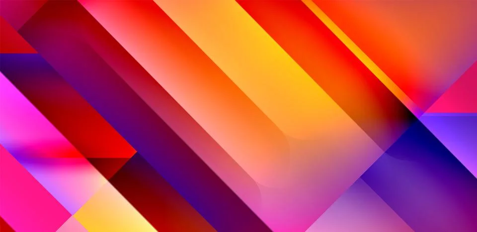 Dynamic bright lines abstract background, stripes with fluid colors, liquid Stock Illustration