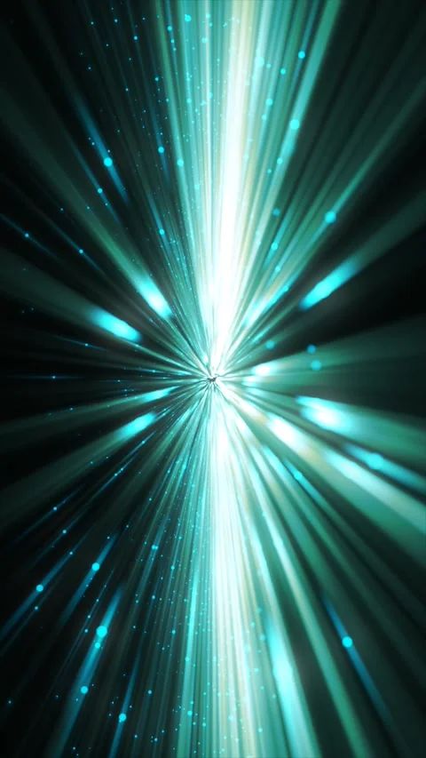 Dynamic bright teal and blue light streams with sparkling particles Stock Footage 327652558