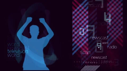 Dynamic Broadcast Media Silhouette Background Technology Graphics 库存影片 330108015