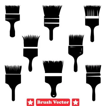 Dynamic Brush Strokes Versatile Vector Silhouette Set for Creative Design P.. Stock Illustration