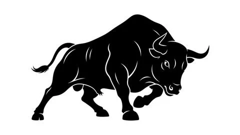 Dynamic bull silhouette Stock Illustration