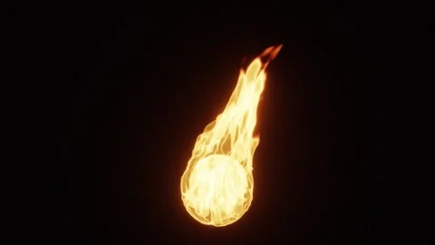 Dynamic Burning Meteor Fireball Motion Graphic on Black Background. 4K Stock Footage 328468042