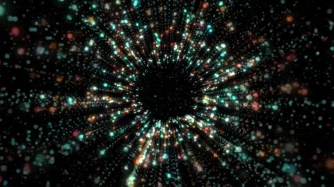 Dynamic burst of multicolored digital light. animated background, particles Stock Footage 303273876