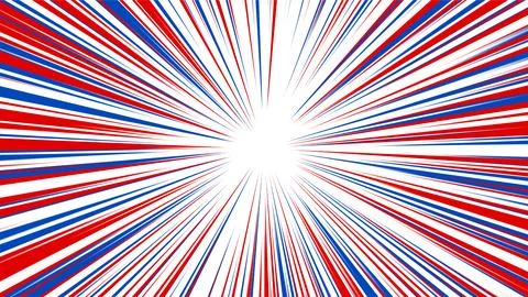 Dynamic Burst of Red White and Blue Lines Radiating Outward. Stock Illustration