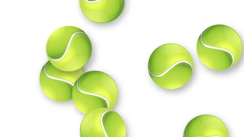 Dynamic Burst of Tennis Balls Bouncing on White Background 動画素材 345308149