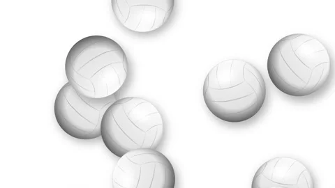 Dynamic Burst of White Volleyballs Bouncing on a Clean White Background 動画素材 345197687
