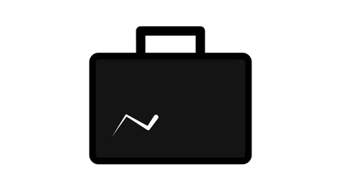 Dynamic Business Arrow with bag Icon Animation for Financial Insights. Stock Footage 286145535