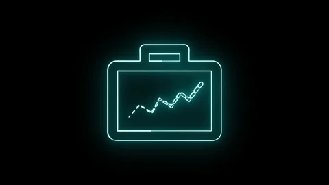 Dynamic Business Graph Chart up-Arrow Icon Animation with bag. Stock Footage 286145448