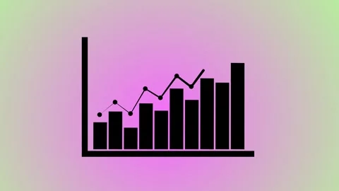 Dynamic Business Graph Chart Icon Animation for Financial Insights. Stock Footage 286145478