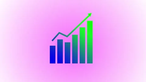 Dynamic Business Graph Chart Icon Animation for Financial Insights. Stock Footage 286145487