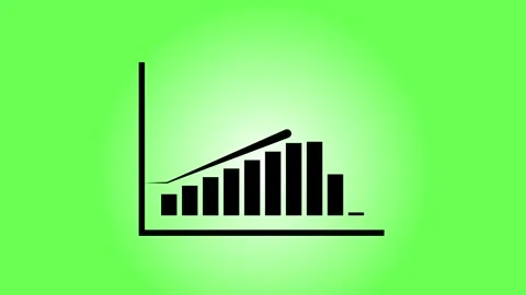 Dynamic Business Graph Chart Icon Animation for Financial Insights. Stock Footage 286145489