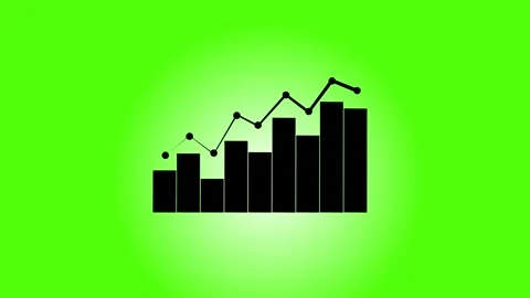 Dynamic Business Graph Chart Icon Animation for Financial Insights. Stock Footage 286145499