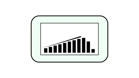 Dynamic Business Graph Chart Icon Animation for Financial Insights. Stock Footage 286145523