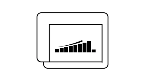 Dynamic Business Graph Chart Icon Animation for Financial Insights. Stock Footage 286145556