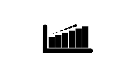 Dynamic Business Graph Chart Icon Animation for Financial Insights. Stock Footage 286145619
