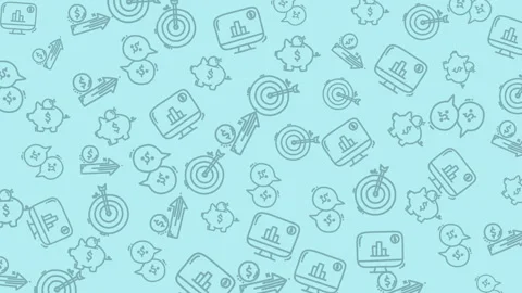 Dynamic business icons create a vibrant pattern for financial growth, investment Stock Footage 318511187