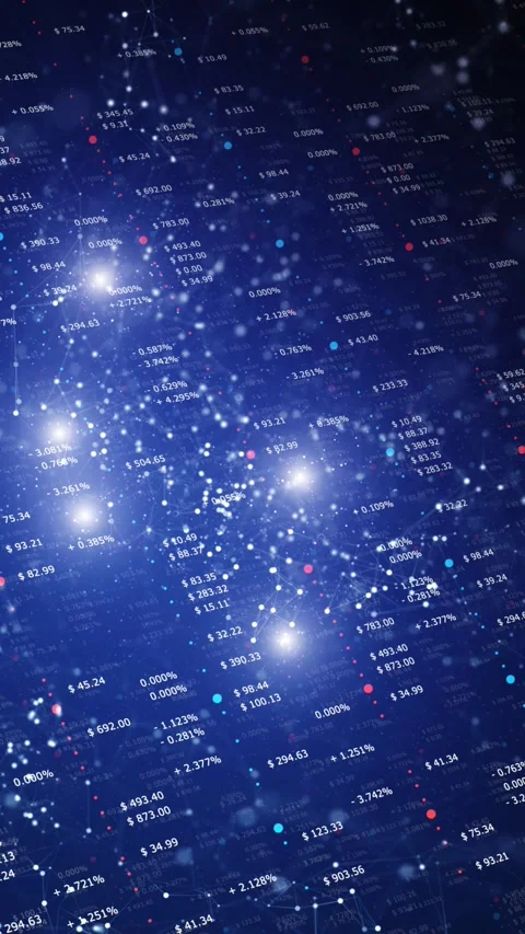 Dynamic business numerical currency data table with glowing lights animation Stock Footage 345523762