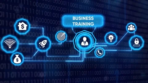 Dynamic business training concept for success and growth illustration Stock Footage 327760724