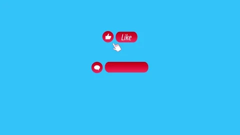 Dynamic buttons for youtube like, comment, share. Blue background. Stock Footage 151627458