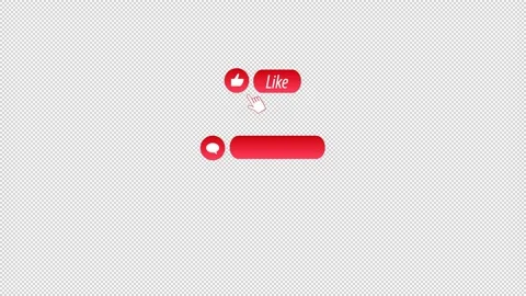 Dynamic buttons for youtube like, comment, share. Blank background. Stock Footage 151627466