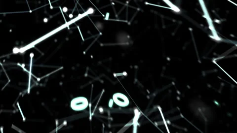 Dynamic Camera Fly Through 3D Digital Network Plexus Nodes 스톡 동영상 347471026