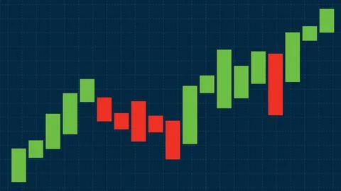 Dynamic Candlestick Chart Vector Illustration 스톡 일러스트