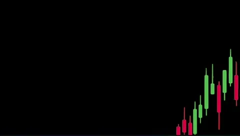 Dynamic Candlestick Chart: Visualizing Market Trends on a Black Background Stock Footage 314455010