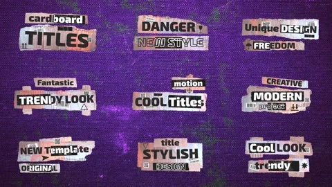 Dynamic Cardboard Titles Stock After Effects