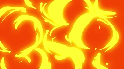 Dynamic cartoon fire flames animation with bright orange and yellow glow effect Stock Footage 329905383