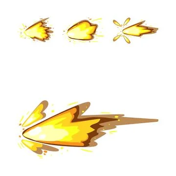 Dynamic cartoon muzzle flashes and blast effects Stock Illustration
