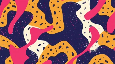 Dynamic cartoon pattern with colorful spots dots stains and pop art Stock Footage 315244813