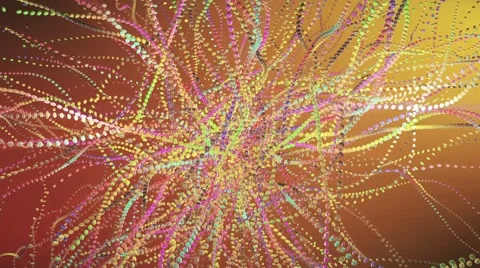 Dynamic Chains of Colored Particles Stock Footage 62328664