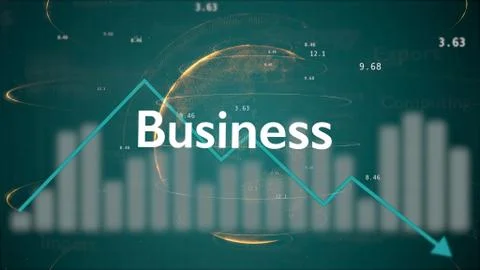 Dynamic chart on green background with line going down, showing business crash Stock Illustration